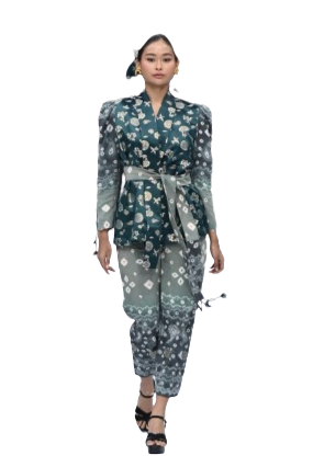 Aldivo dan outfit kain jumputan khas Palembang