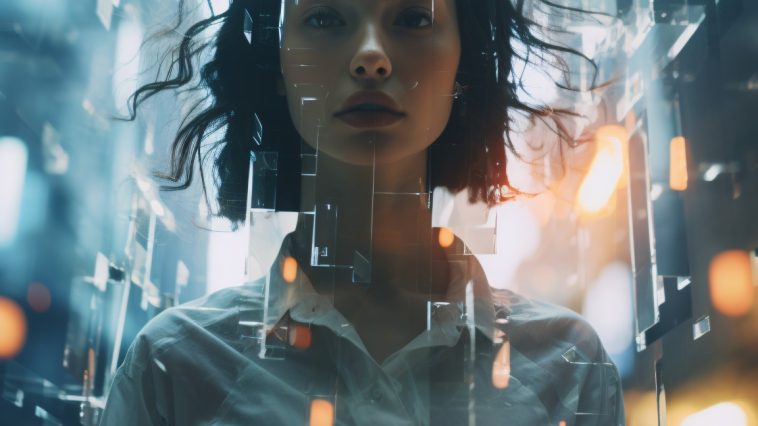 ilustrasi manusia dengan teknologi digital