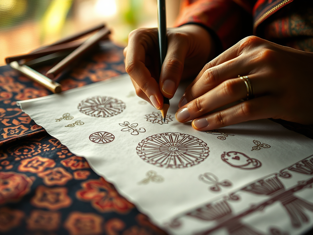 sketsa batik 