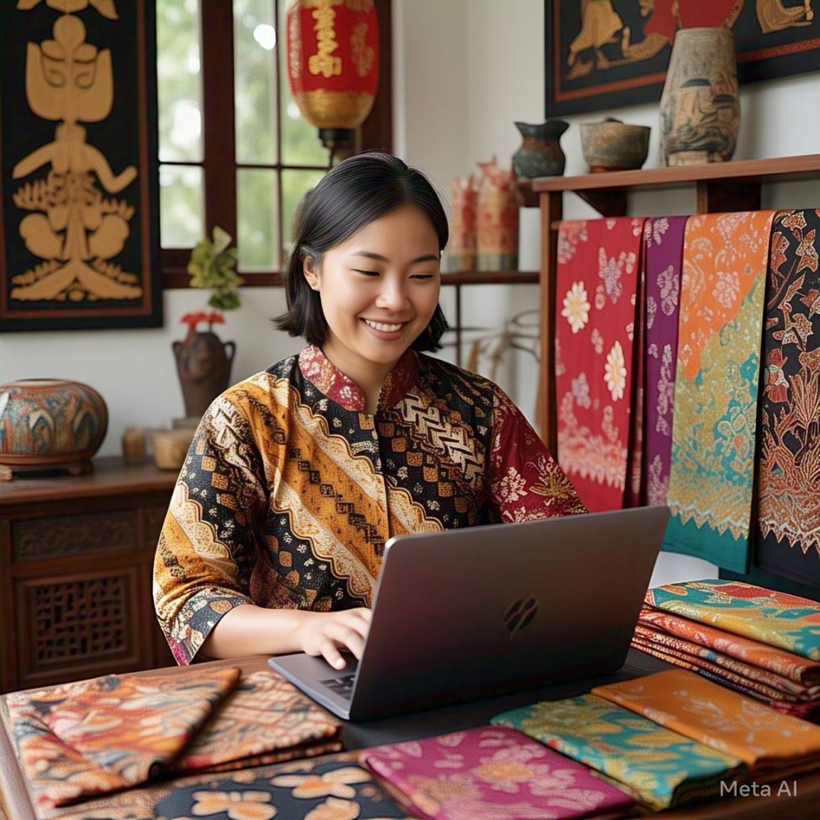 Berjualan produk fisik batik sudah biasa. Tapi era digital memungkinkan monetisasi batik lewat beragam produk non fisik.