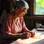 Teknik produksi batik Malaysia lebih berorientasi pada penciptaan motif modern