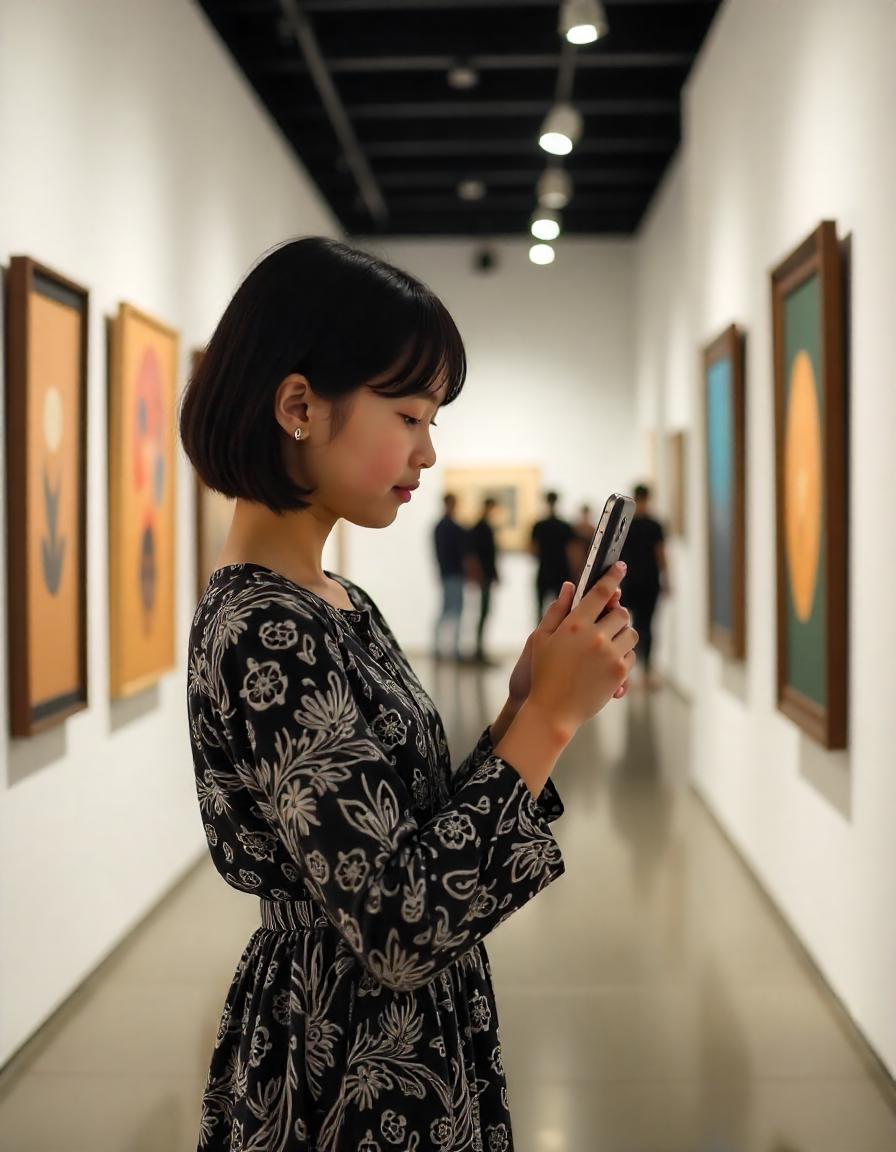 Ilustrasi seorang remaja menggunakan batik sebagai soft selling-nya