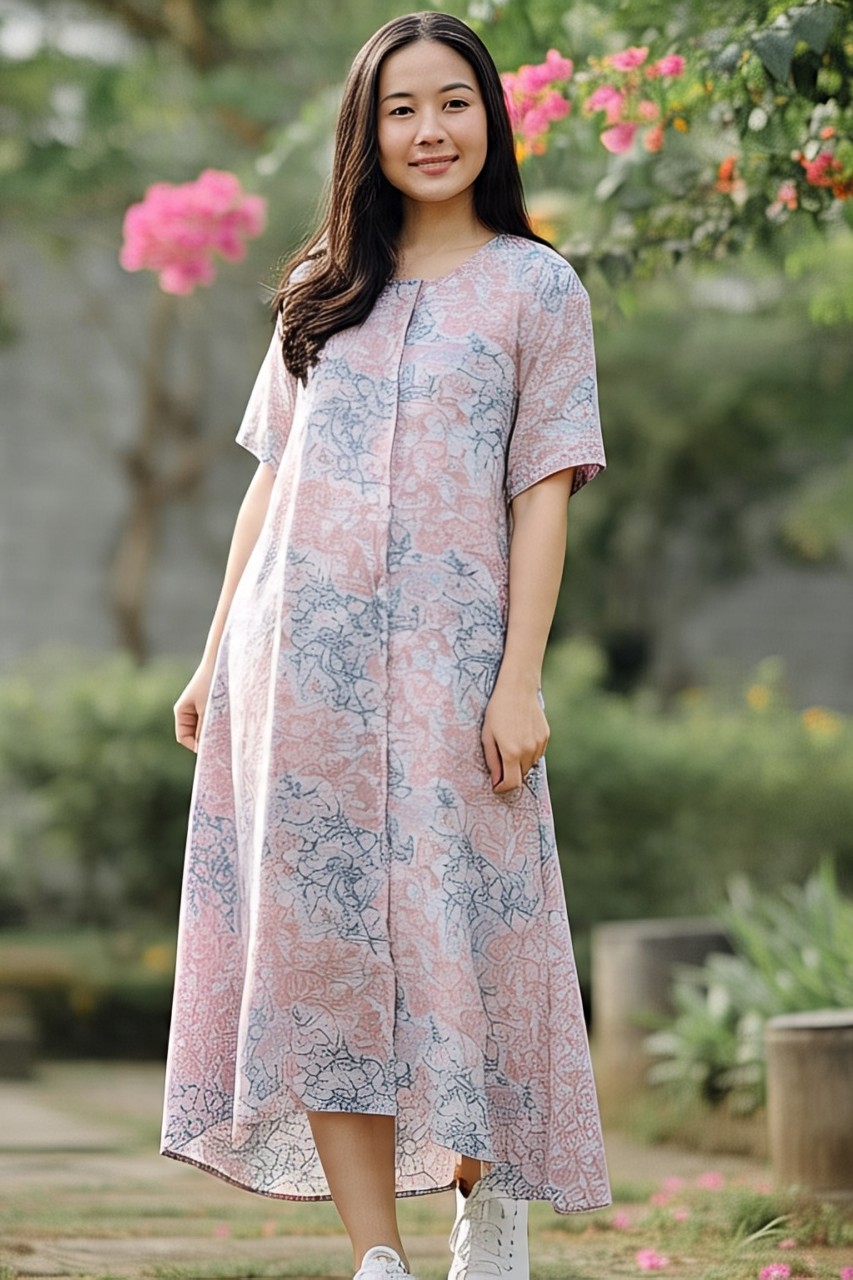 ootd batik simple dress batik