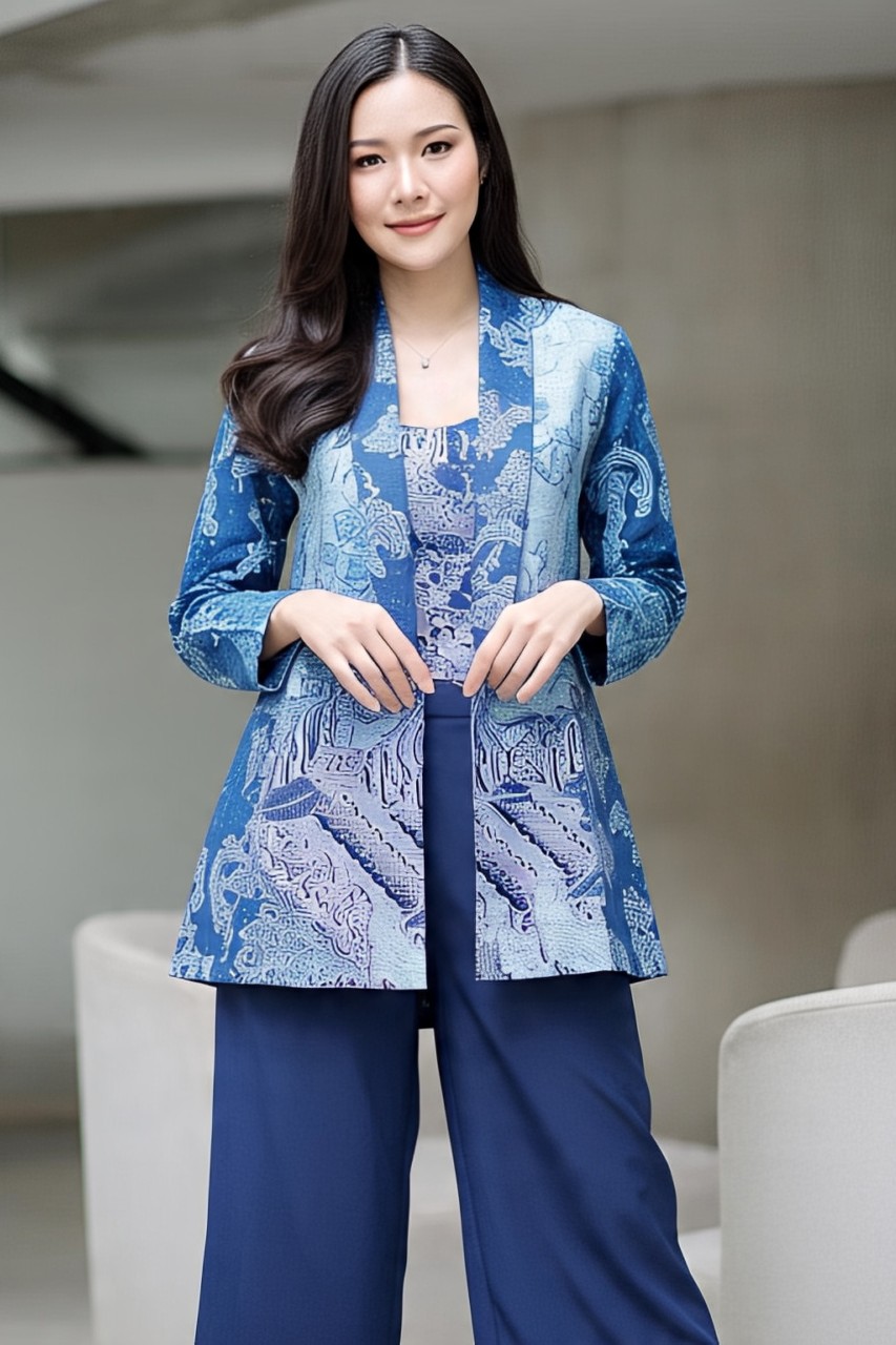 OOTD Batik Blazer Batik + Celana Kulot