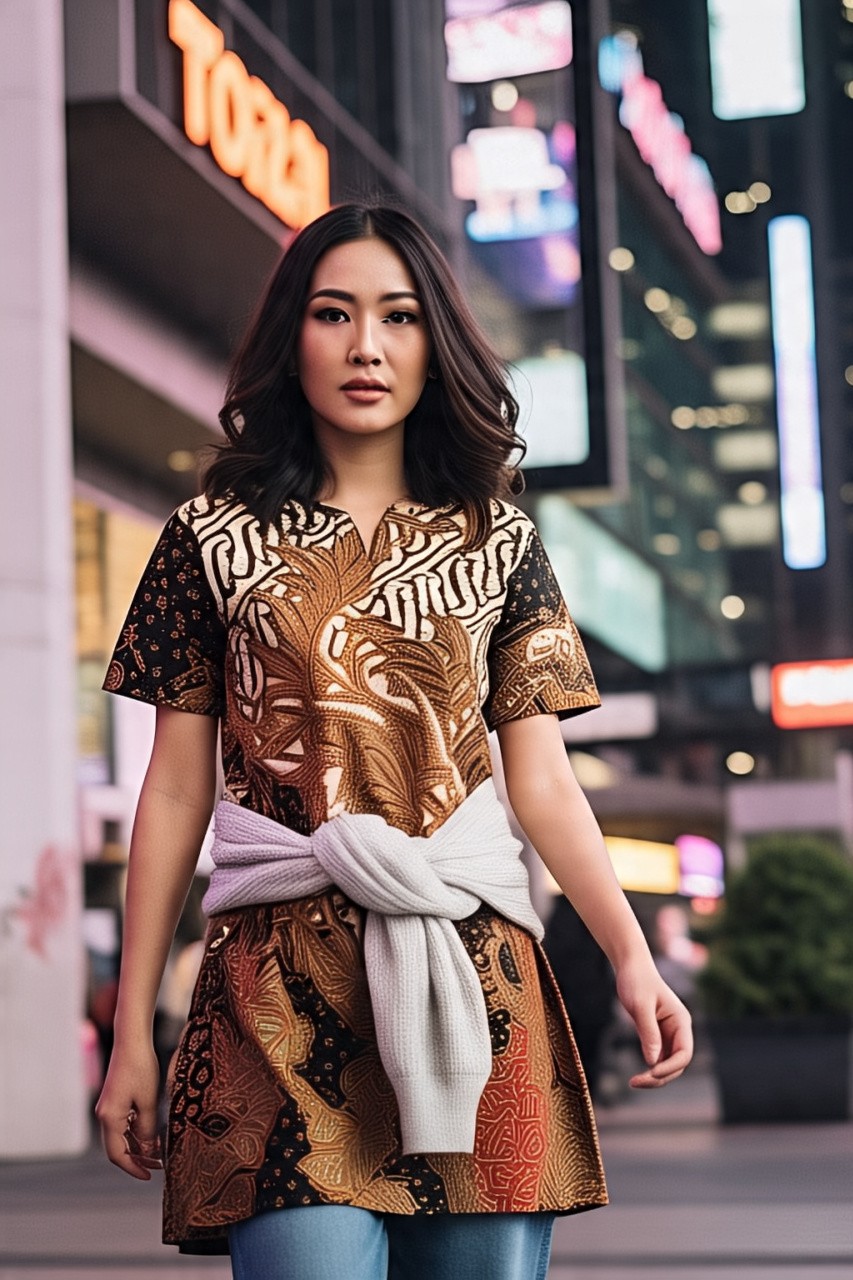 Main cantik dengan batik cantik