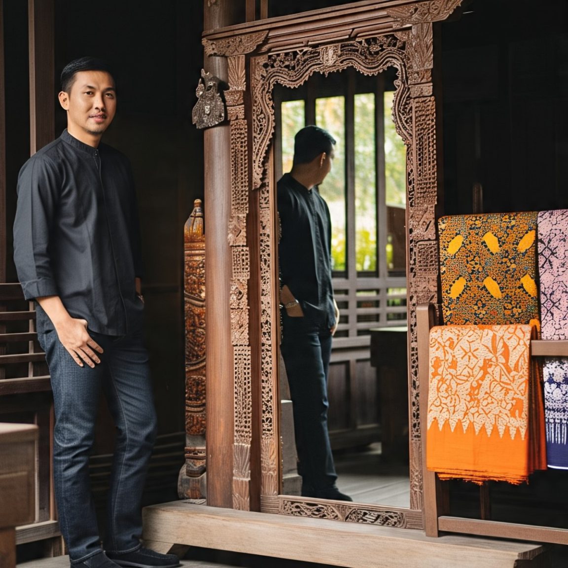 Kontemplasi batik adalah suasana yang tidak saja terjadi pada proses membatik, tetapi juga cara menyelami diri sendiri lewat batik.