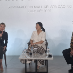 Charlotte Esnou-Atase Budaya Kedutaan Prancis di Indonesia dan Direktur Institut Francais d’Indonesie di Jakarta, Thresia Mareta-Co-initiator PINTU Incubator, dan Soegianto Nagaria-Chairman JF3 dan Co-initiator PINTU Incubator dalam konferensi pers di Jakarta. Foto: Dok. Aulia)