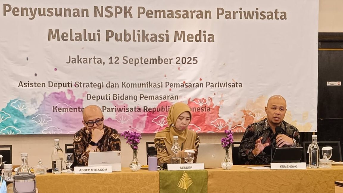 Arief Wibisono paparkan Permendag 14/2025 dalam FGD NSPK Pemasaran Pariwisata untuk perkuat promosi dan identitas Indonesia di luar negeri.
