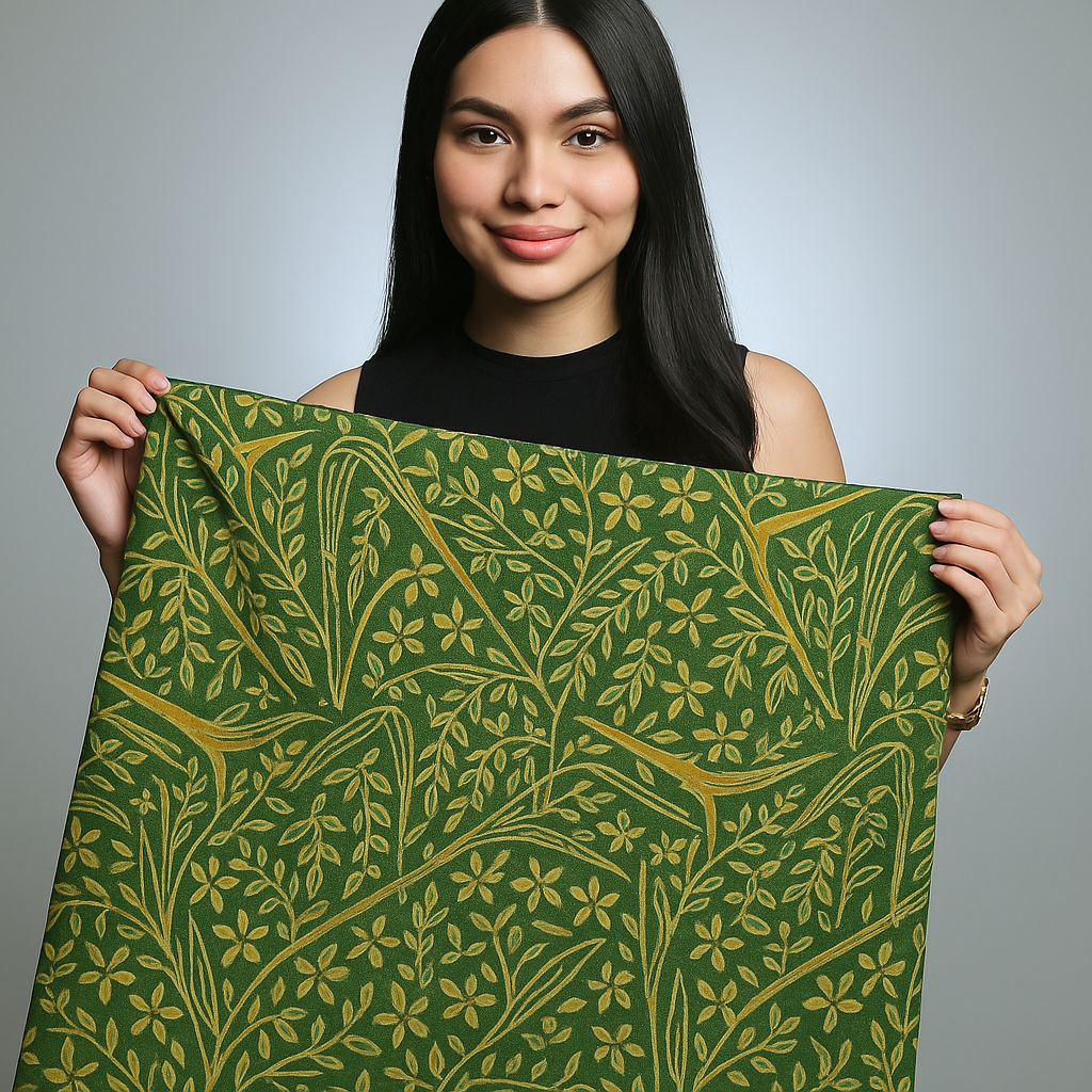 Batik Cianjur motif Beasan memaknai padi sebagai simbol kemakmuran, kerendahan hati, dan kebersamaan, lahir dari budaya agraris Sunda. (Ilustrasi: AI)