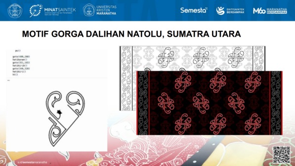 Salah satu penerapan algoritma turtle graphics untuk menghasilkan kain batik motif gorga dalihan natolu khas Sumatra Utara