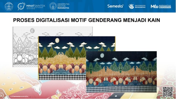 Proses alih visual dari naskah kuno menjadi kain batik Bujangga Manik motif genderang melibatkan tahapan digitalisasi gambar