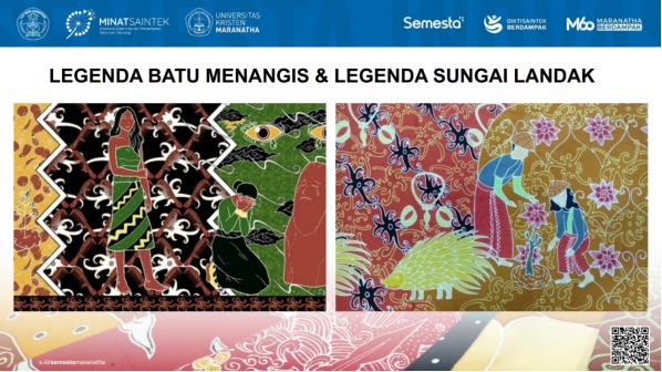 Kain Batik Bersuara Legenda Batu Menangis dan Legenda Sungai Landak adalah dua dari belasan motif yang sudah terdaftar hak cipta