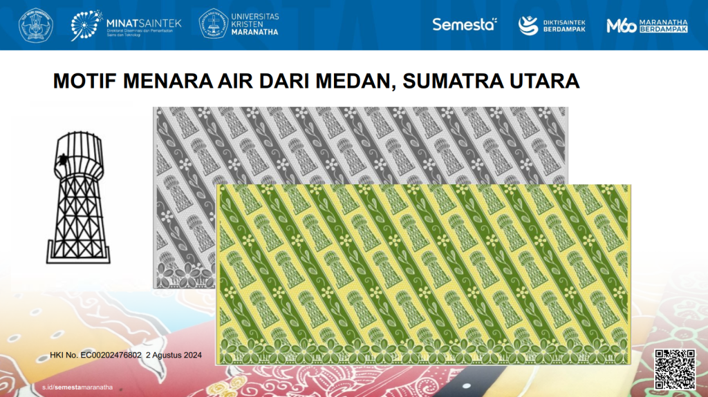 Motif batik โMenara Airโ dari daerah Sumatra Utara hasil penelitian menggunakan metode turtle graphics.