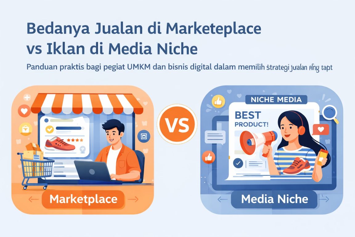 Bedanya Jualan di Marketplace vs Iklan di Media Niche - Panduan praktis bagi pegiat UMKM dan bisnis digital dalam memilih strategi jualan yang tepat