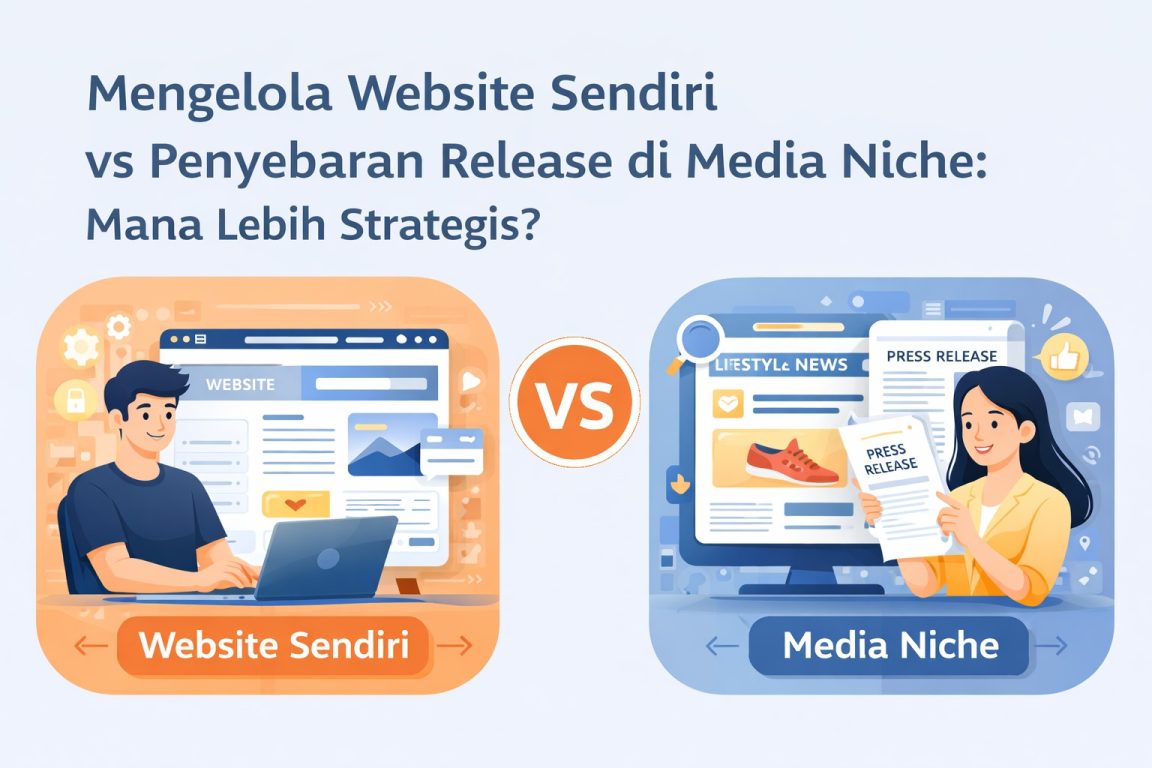 Perbandingan kelola website sendiri vs release di media niche: beda strategi, dampak jangka panjang, dan efek kredibilitas brand.