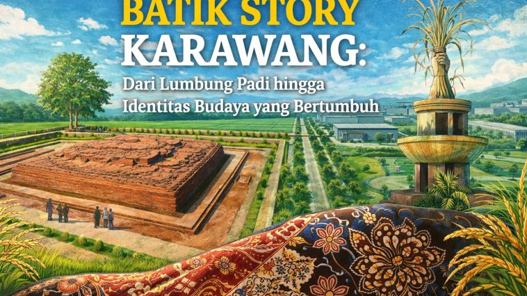 Karawang, lumbung padi dan kota industri, membangun identitas budaya melalui Batik Karawang bermotif sejarah dan alam lokal.