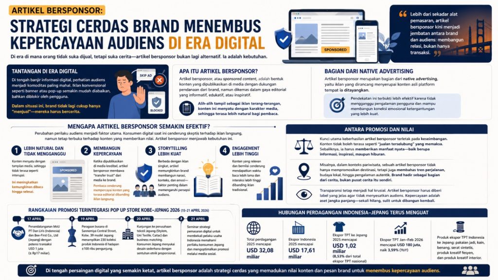 Artikel bersponsor jadi strategi pemasaran efektif dengan pendekatan storytelling yang membangun kepercayaan dan engagement audiens.