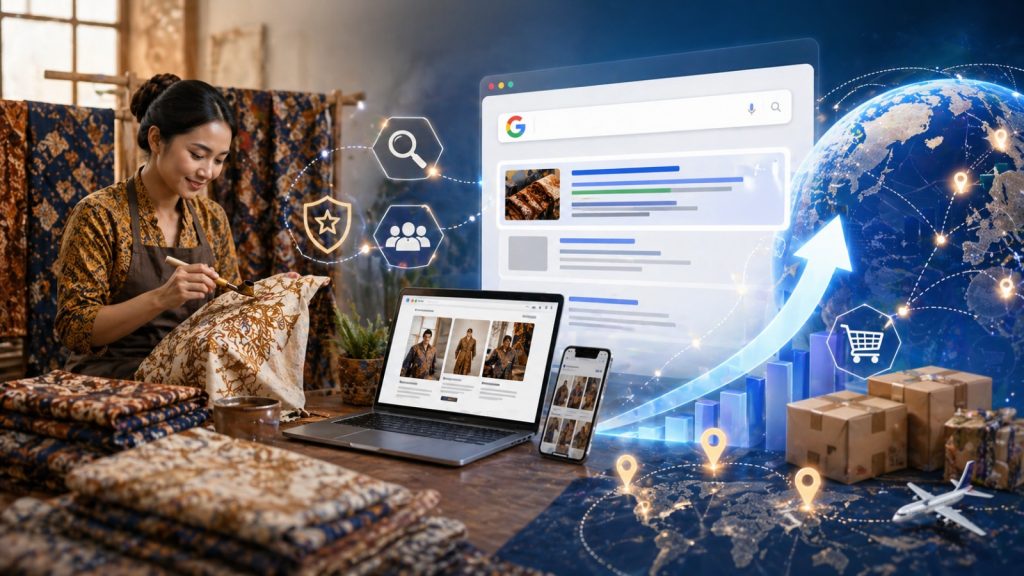 Pelajari SEO batik dan peluang tampil di Google. Strategi ini bantu UMKM batik lebih terlihat, dipercaya, dan menjangkau pasar luas.