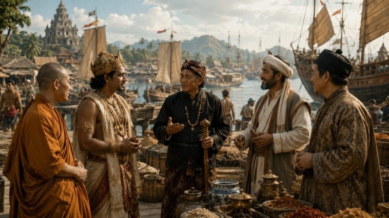 Jawa berkembang sebagai persilangan budaya India, Islam, Cina, dan Barat yang membentuk peradaban unik hingga kini.