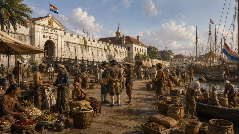 Batavia berkembang sebagai pusat VOC di Asia sekaligus simbol kekuasaan kolonial Belanda di Nusantara dan dunia.