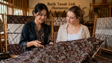Filosofi motif Batik Tanah Liek Dharmasraya menggambarkan alam, budaya, dan kehidupan masyarakat Minangkabau.