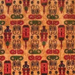 Motif Tambal Ukir Papua menggambarkan persatuan berbagai suku dan kekayaan ragam hias tradisional Papua.