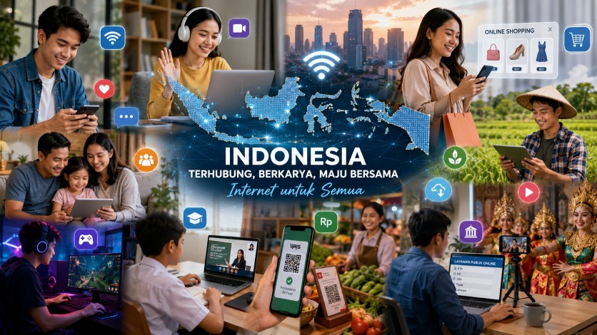 Profil Internet Indonesia 2026: penetrasi internet capai 81,72%, dengan 235 juta pengguna dan potret transformasi digital nasional.
