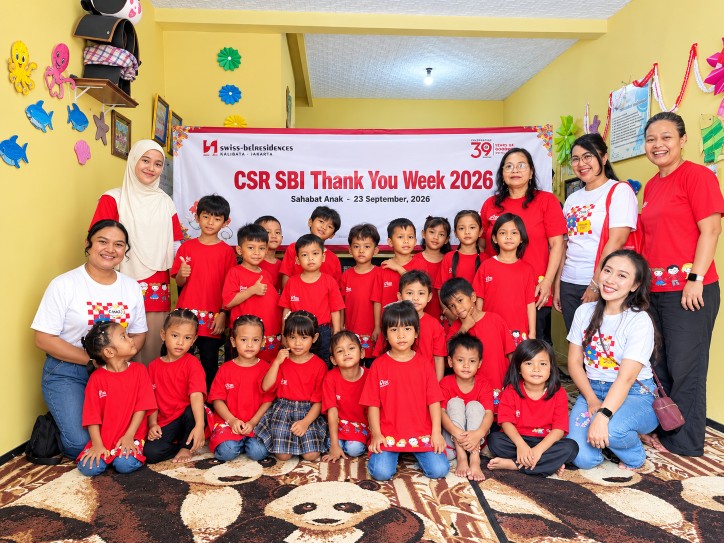 Swiss-Belresidences Kalibata menggelar CSR bersama Sahabat Anak Cijantung sebagai bagian SBI Thank You Week 2026 dan HUT ke-39.