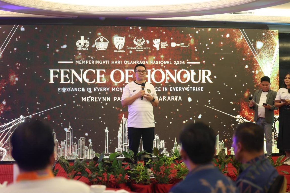 Merlynn Park Hotel Jakarta merayakan Haornas 2026 lewat Fence of Honour, memadukan anggar, sportivitas, elegansi, dan pengalaman kuliner ya.