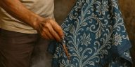 Batik indigosol menggunakan pewarna sintetis yang menghasilkan warna pastel melalui teknik celup dan colet pada kain primisima.